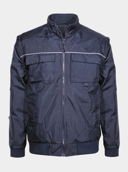 Men's Multi-Pocket Utility Work Jacket with Visibility Detailing