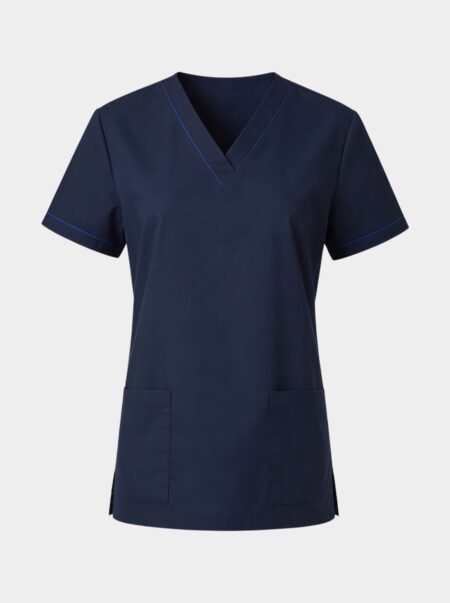 Women's V-Neck Scrub Top with Two Utility Pockets