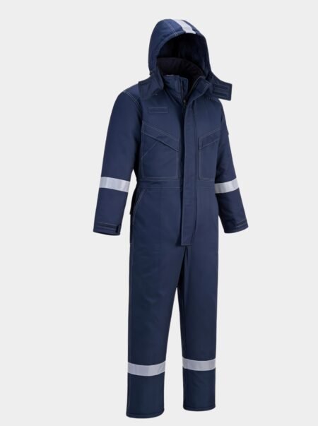 Men's Industrial Hooded Work Coveralls with Safety Stripe Accents